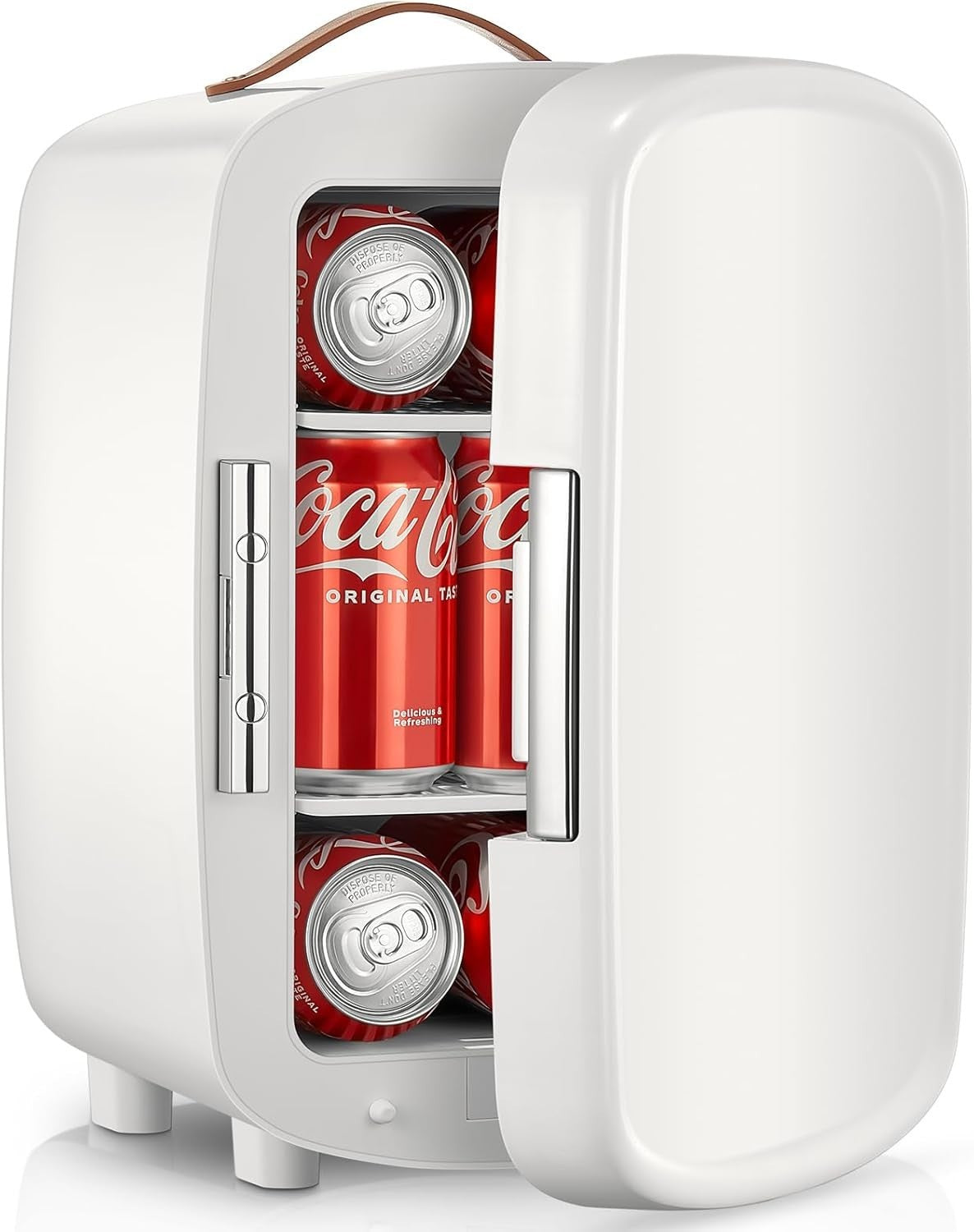 10L Mini Fridge Portable AC/DC Cooler Bedroom Office Travel White