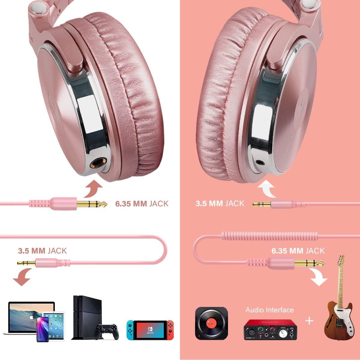 Studio Over Ear Headphones Hi-Fi 50mm Drivers Wired DJ Monitoring