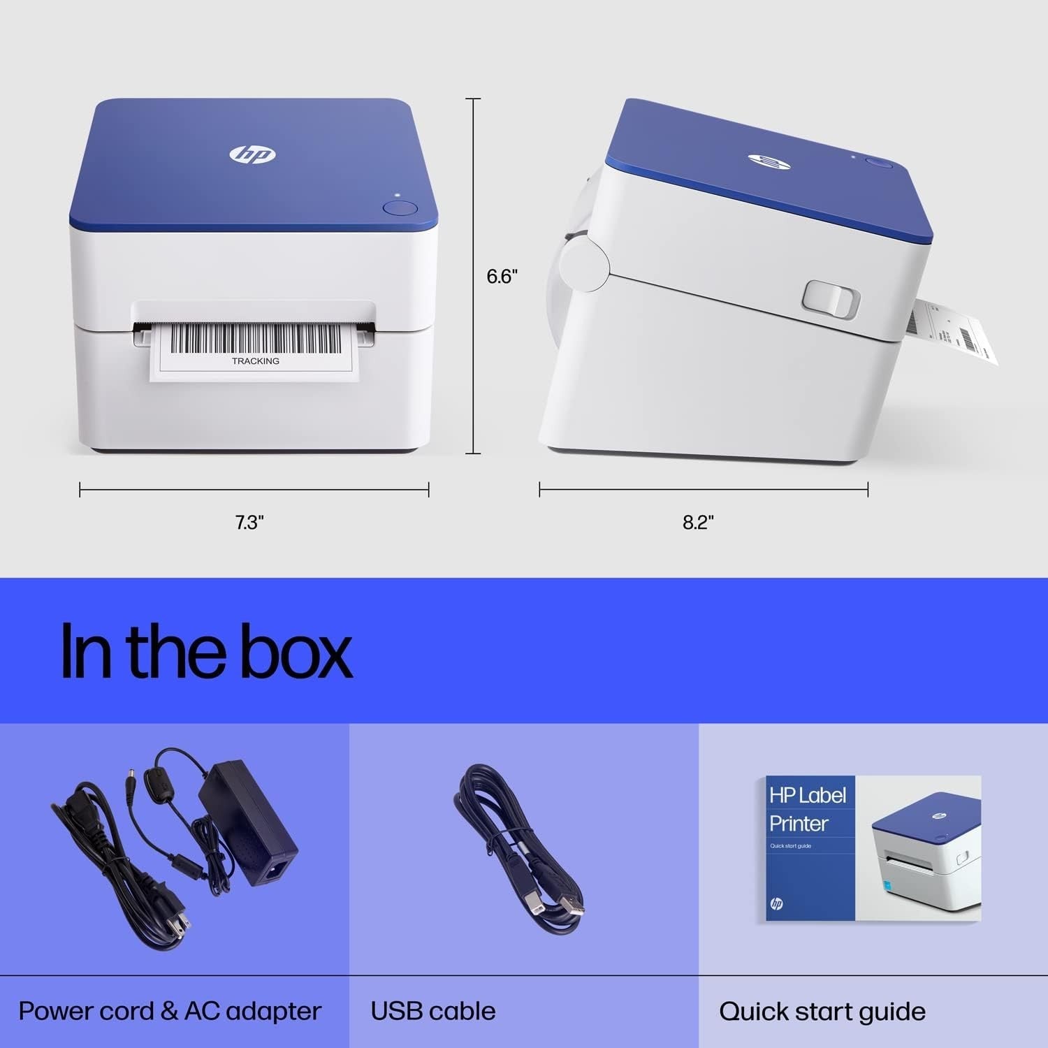 4x6 USB Thermal Label Printer White 203DPI High-Speed Shipping & Barcode Printer