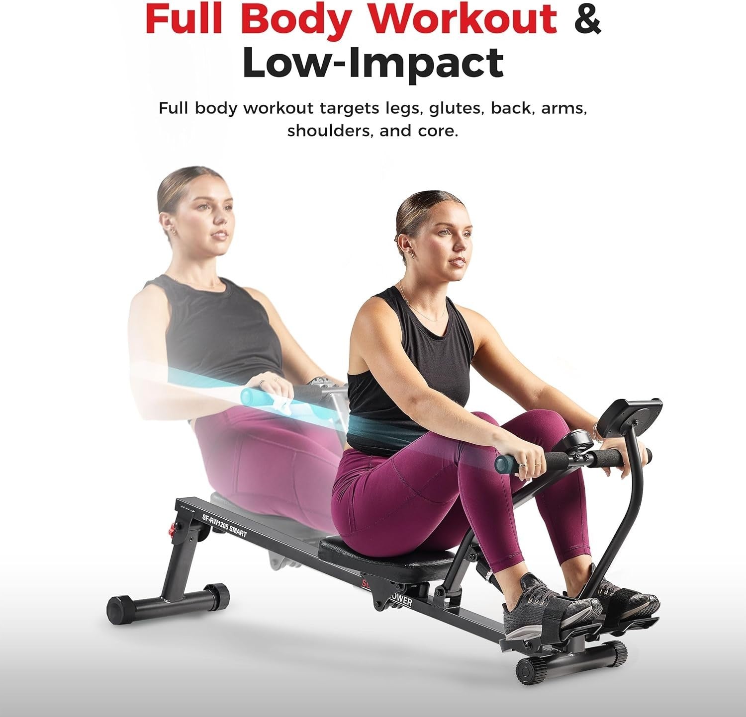 Compact Rowing Machine 12-Level Hydraulic Resistance Foldable Rower LCD 220lb