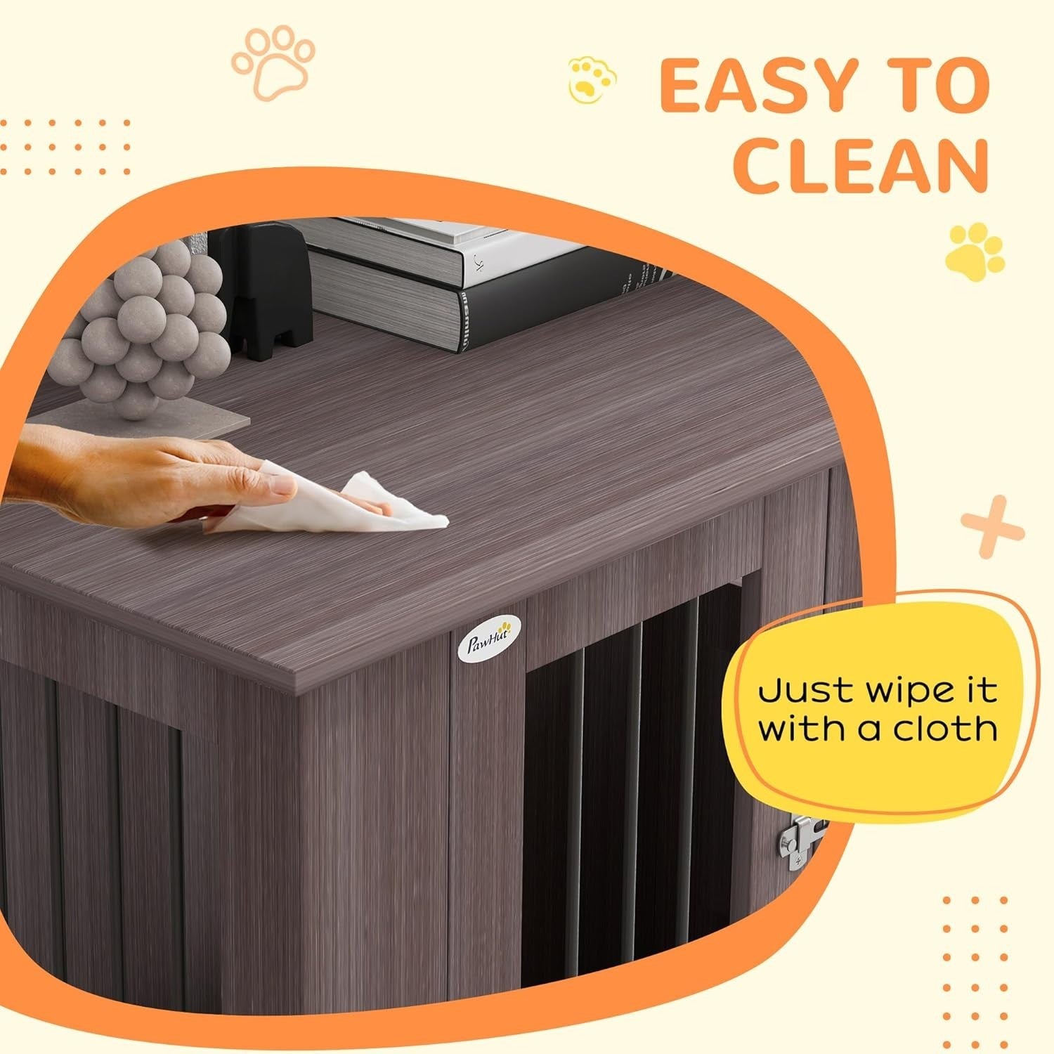 Purple Indoor Dog Crate Furniture – 95x55x75cm Large Pet Cage with Table Top