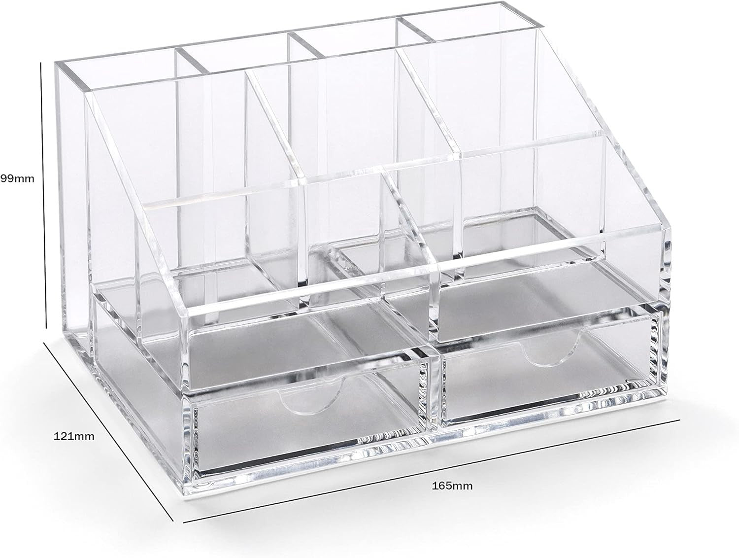 Clear Desk Organiser 9 Compartments + 2 Drawers – Office & Home Storage