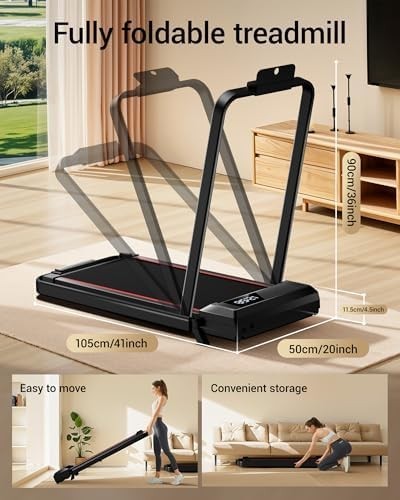 Folding Walking Pad 9% Incline 12km/h Quiet Treadmill LED Display Home Office
