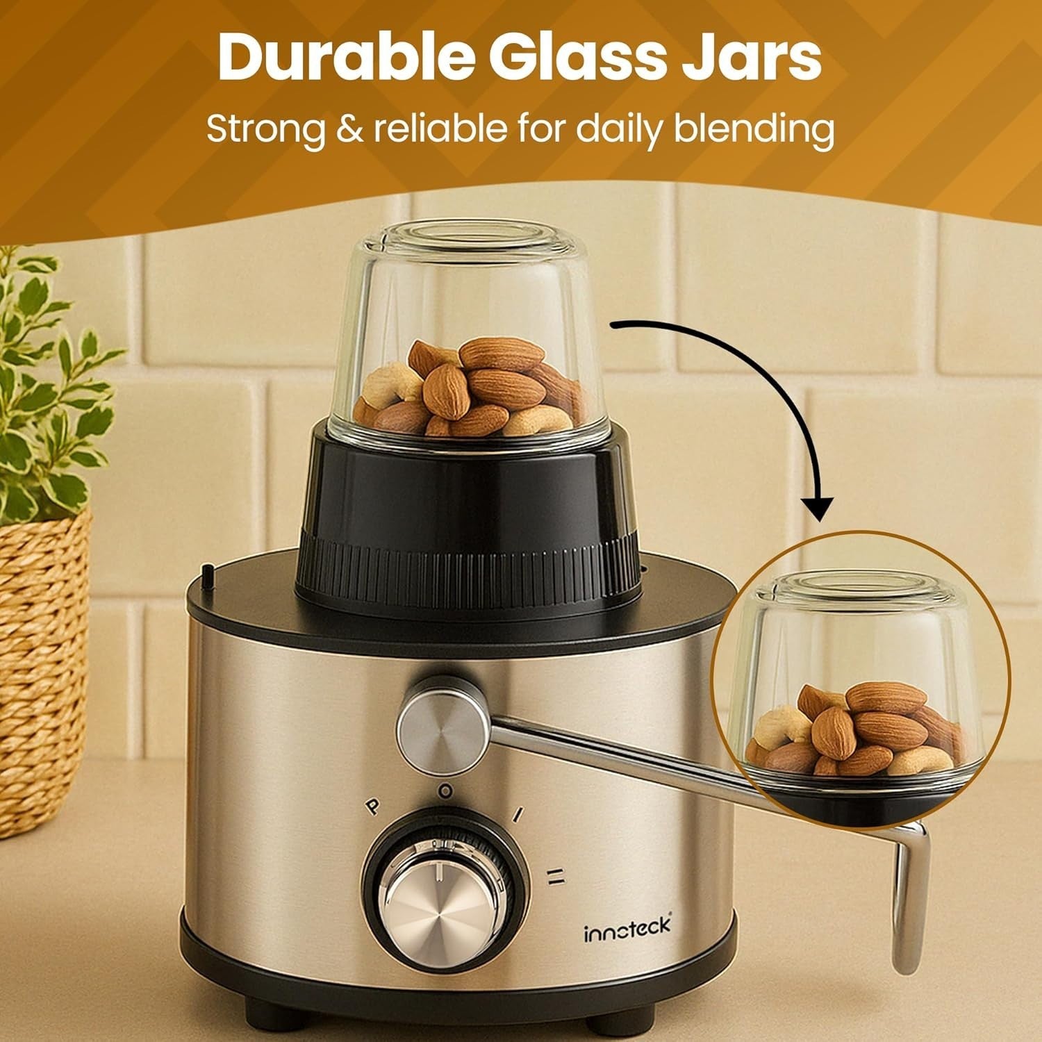 3 in 1 Juicer Blender Grinder 800W Glass Jug Pulse Smoothie Ice