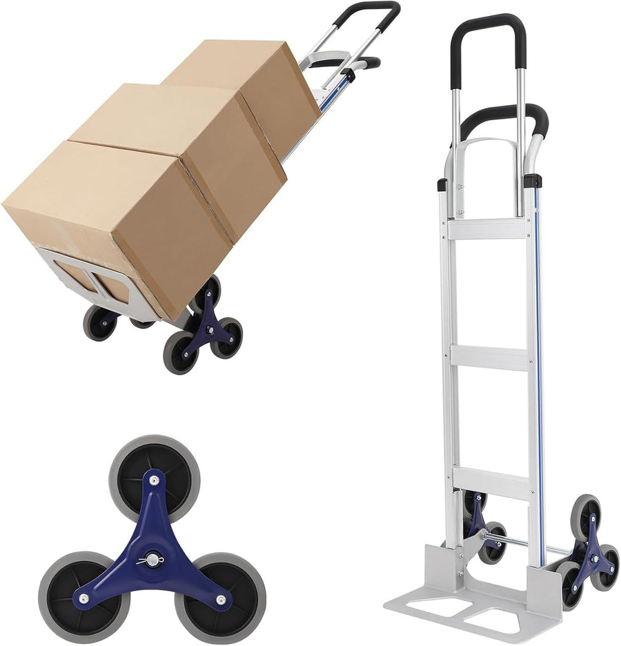 Heavy Duty Stair Climbing Hand Truck 550lb Aluminum Dolly 6 Wheels