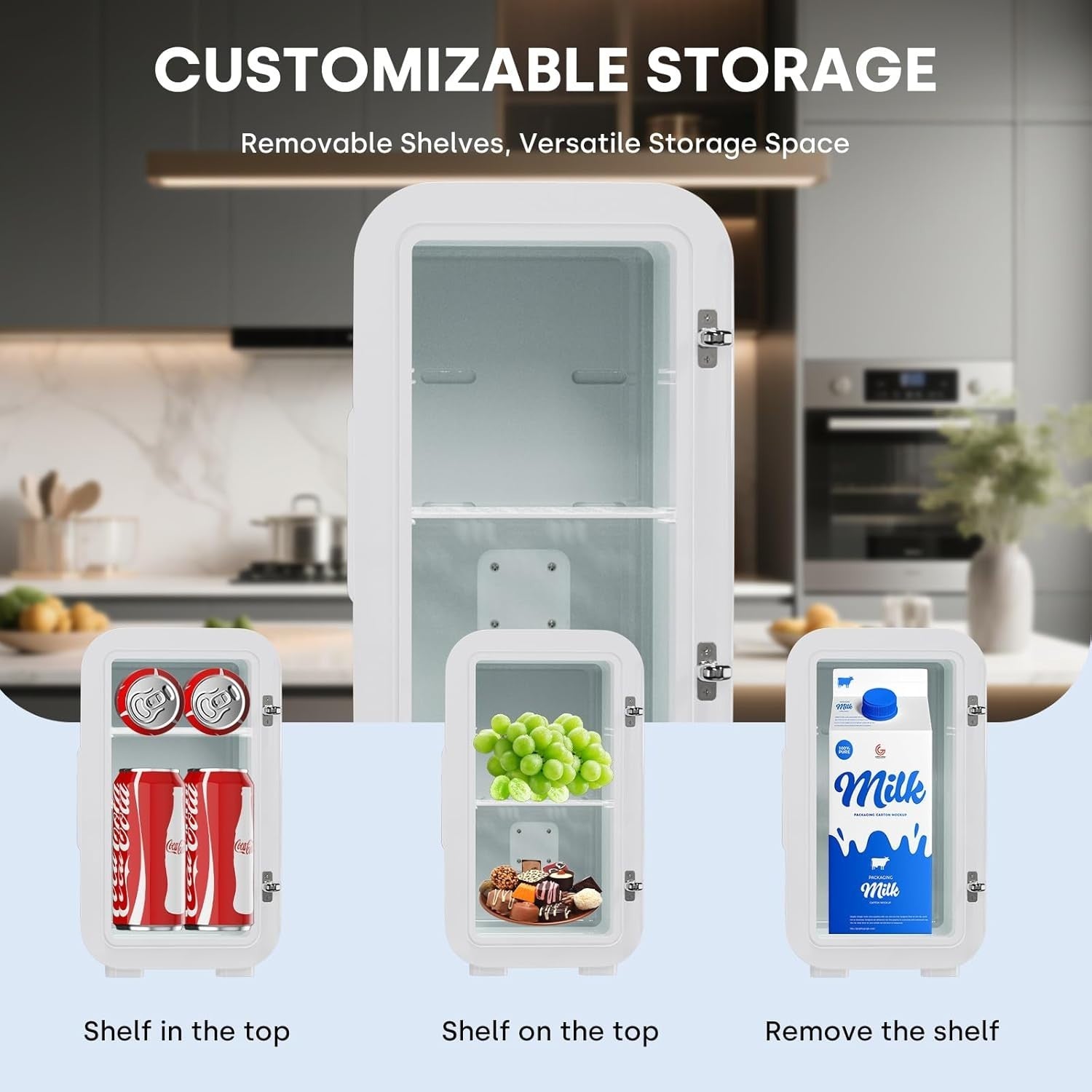 Portable 6L Mini Fridge Cooler & Warmer for Office Bedroom Car White