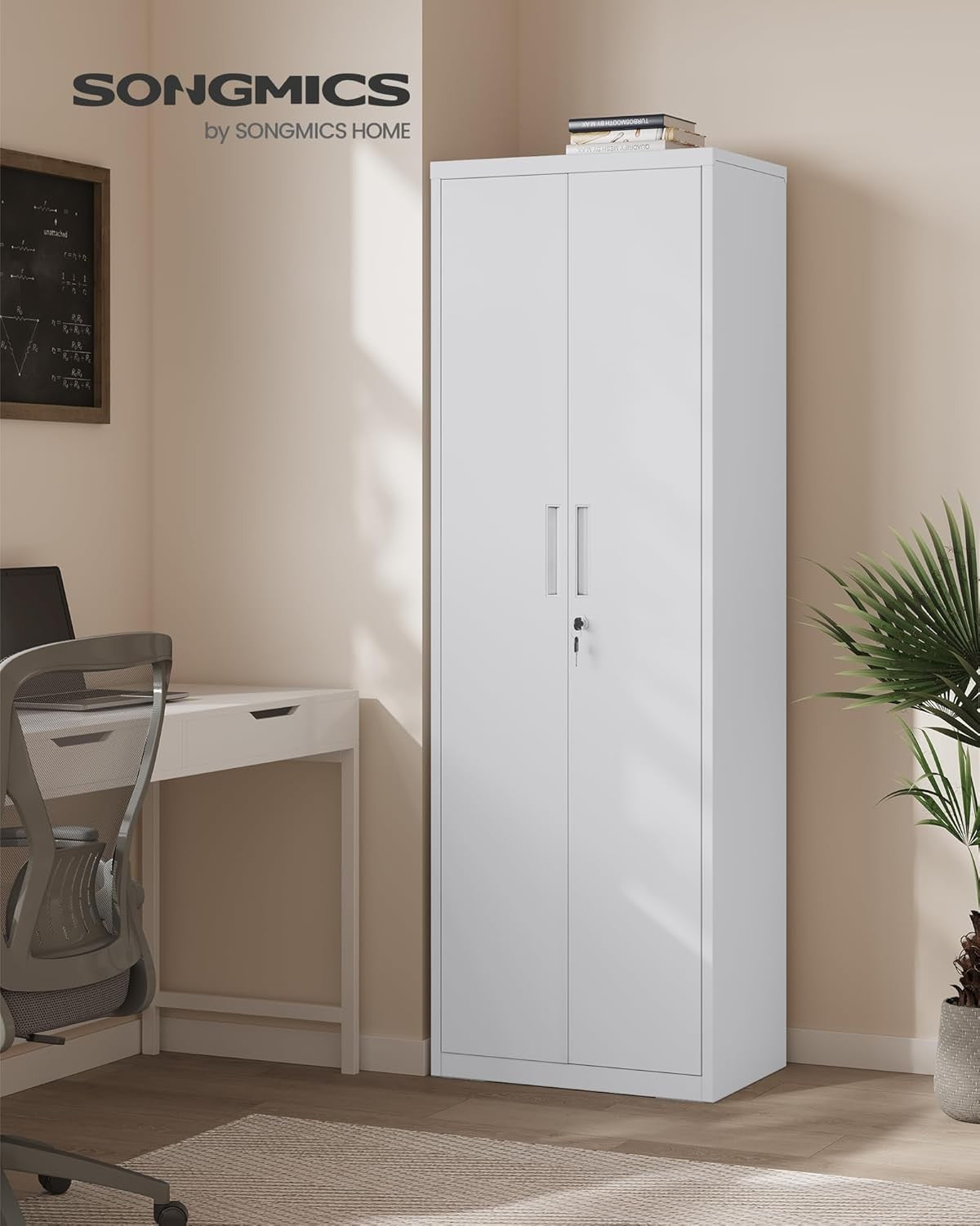 Metal Lockable Storage Cabinet 5 Shelf Steel Cupboard for Office Garage