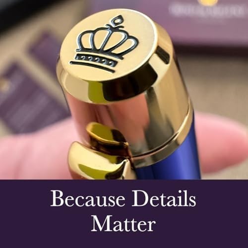 Luxury Rollerball Pen Royal Blue 24K Gold Trim Gift Box