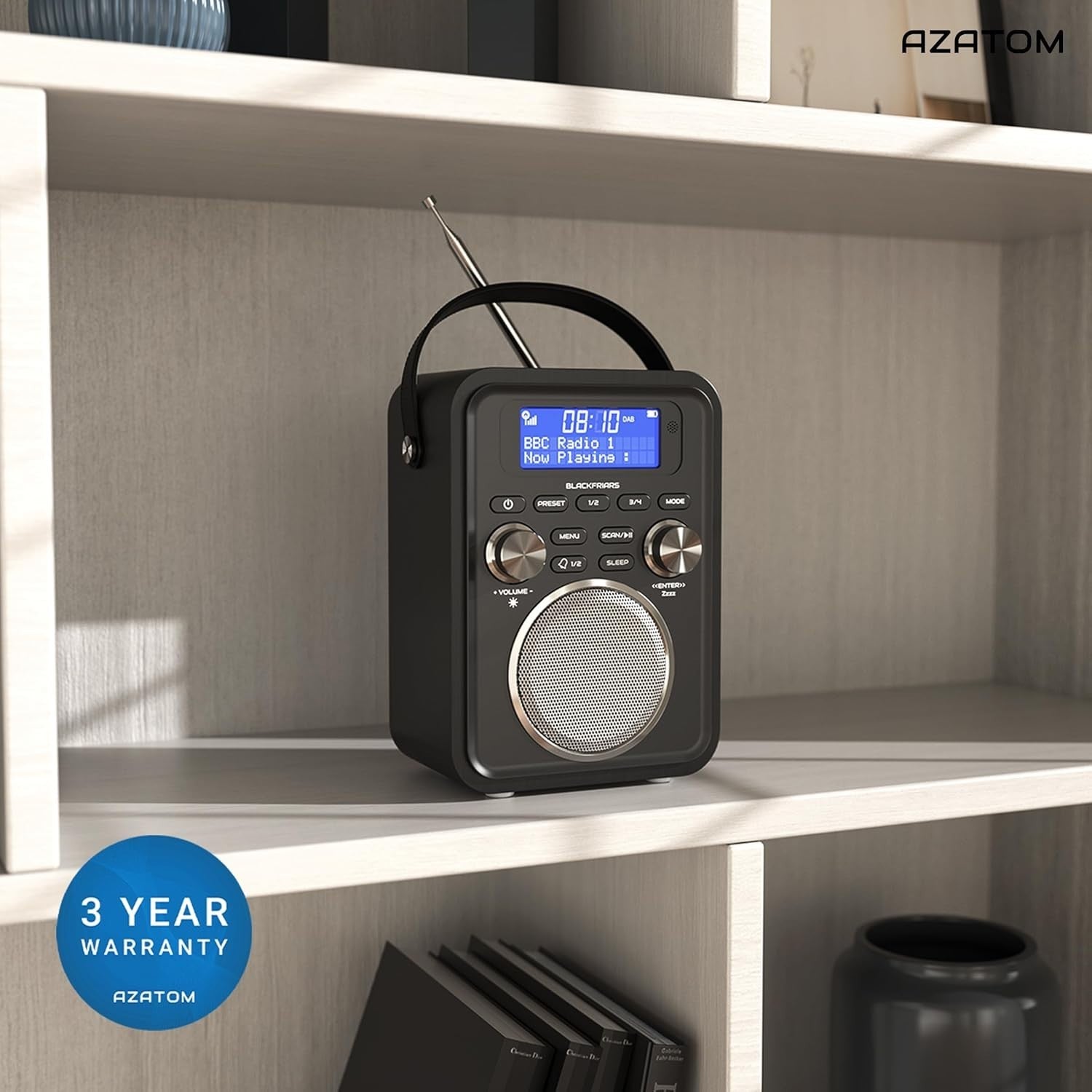 Portable DAB+/FM Digital Radio Bluetooth Remote Rechargeable Dual Alarm