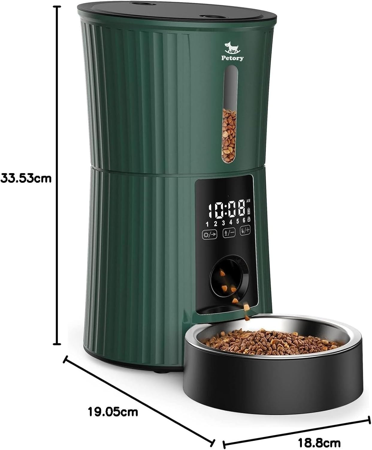 4L Automatic Pet Feeder Timer Food Dispenser 6 Meals Portion Control