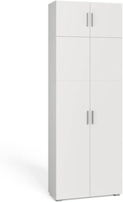 Large White Office File Cabinet with Lockable Doors & Storage – 80x223 cm