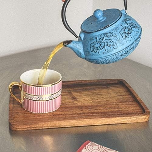 Cast Iron Teapot 900ml Tea Pot w/ Infuser Blue Floral Tetsubin Style