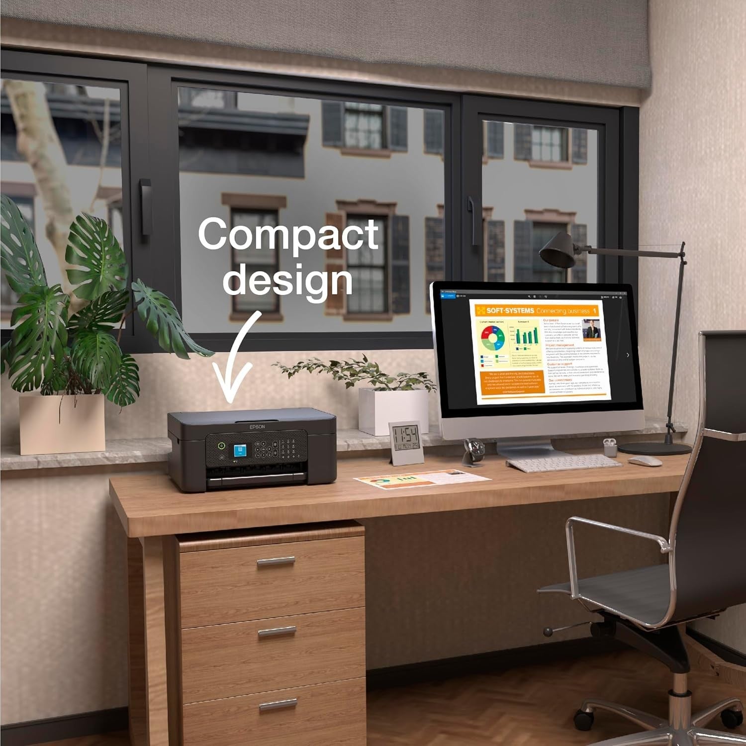 Compact Black A4 Wireless Multifunction Printer with Auto-Duplex, Wi-Fi