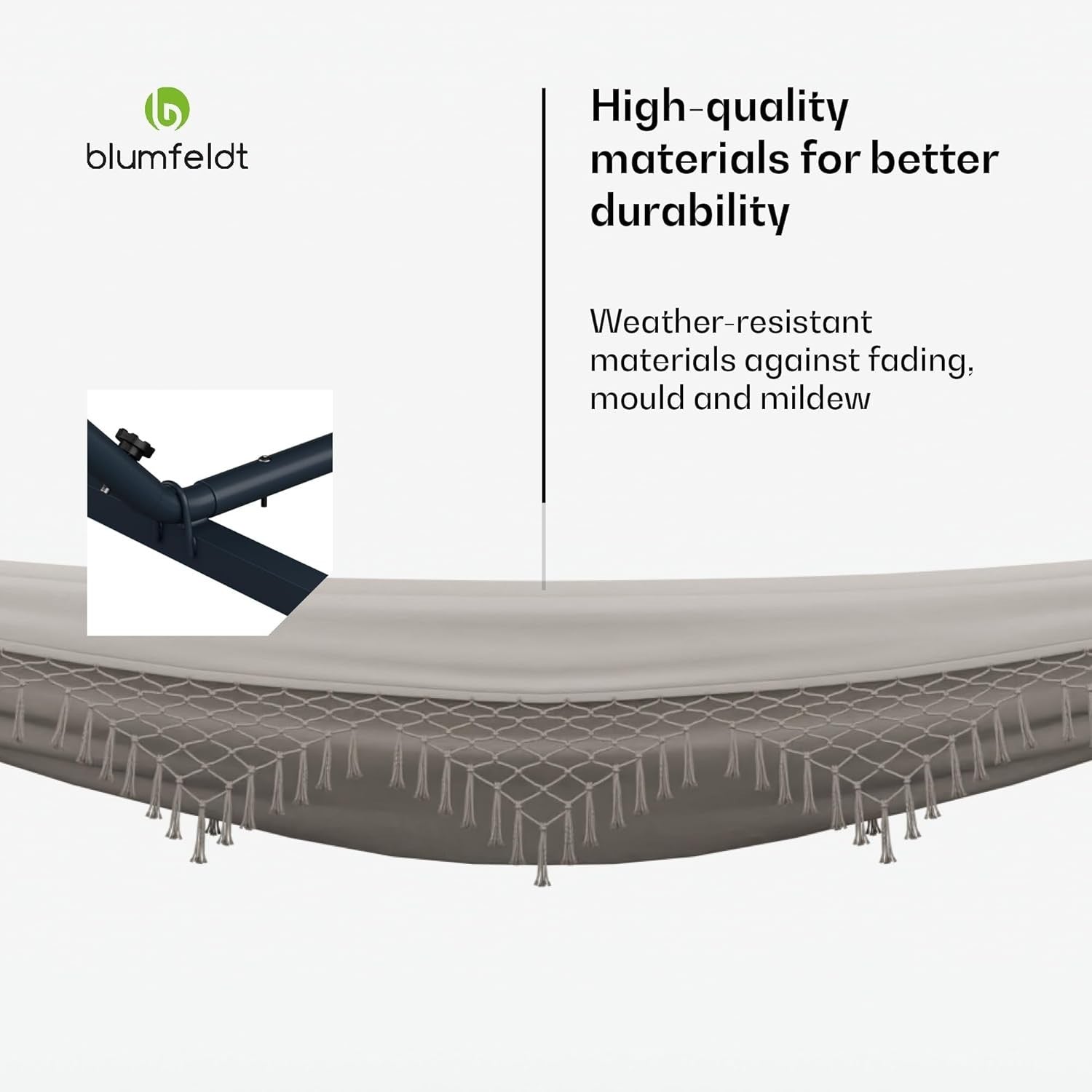 Blumfeldt SwayStation Hammock | Indoor & Outdoor 100kg Capacity | Cream 320cm