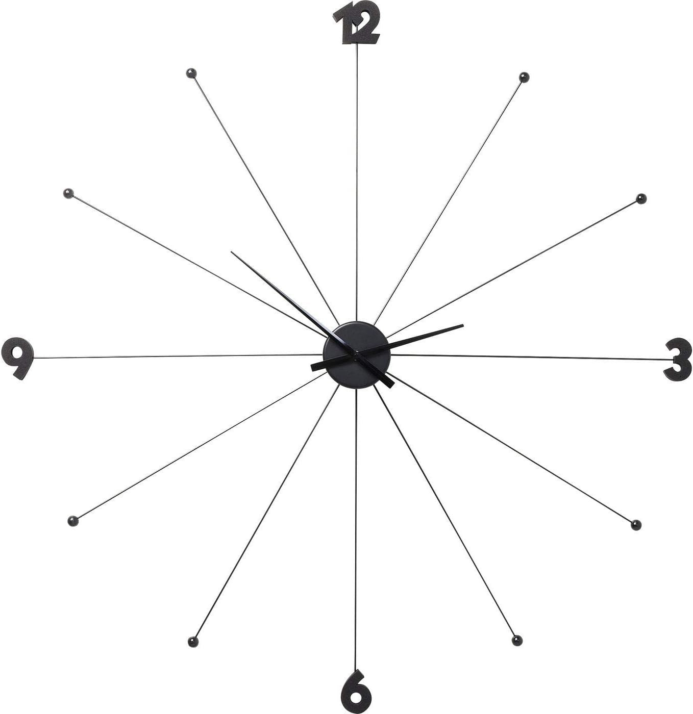 Modern Silent Wall Clock 100cm Large Black Decor Battery Round Art