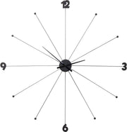 Modern Silent Wall Clock 100cm Large Black Decor Battery Round Art