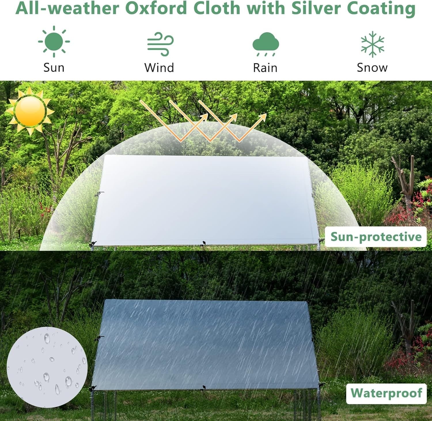 Walk In Chicken Run Galvanised Steel Enclosure Waterproof Roof 3x2m