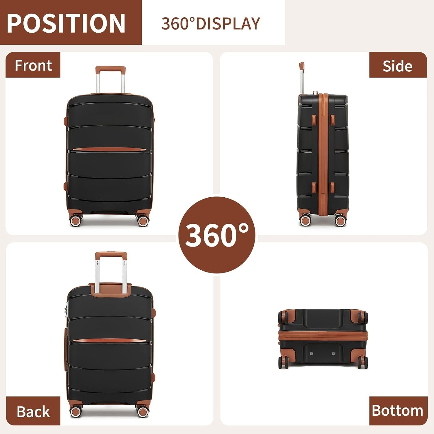 28” Extra Large Suitcase Lightweight PP Hard Shell Spinner Wheels TSA Lock