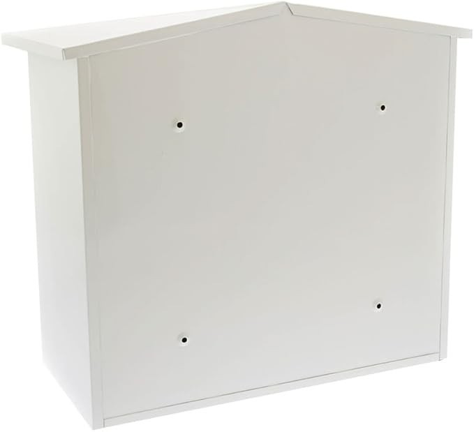 Lockable Wall Mounted Steel Post Box White Weatherproof A4 Slot Large Capacity
