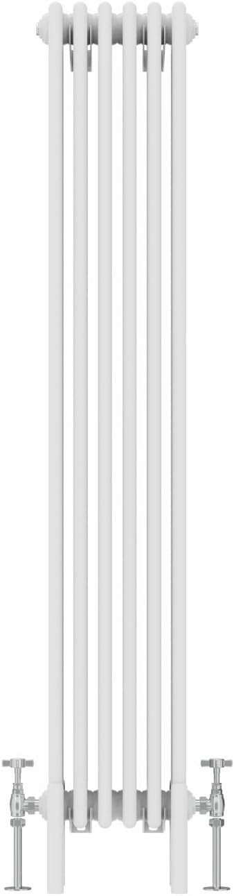 White Quadruple Column Vertical Radiator 1500x290mm Bathroom Kitchen