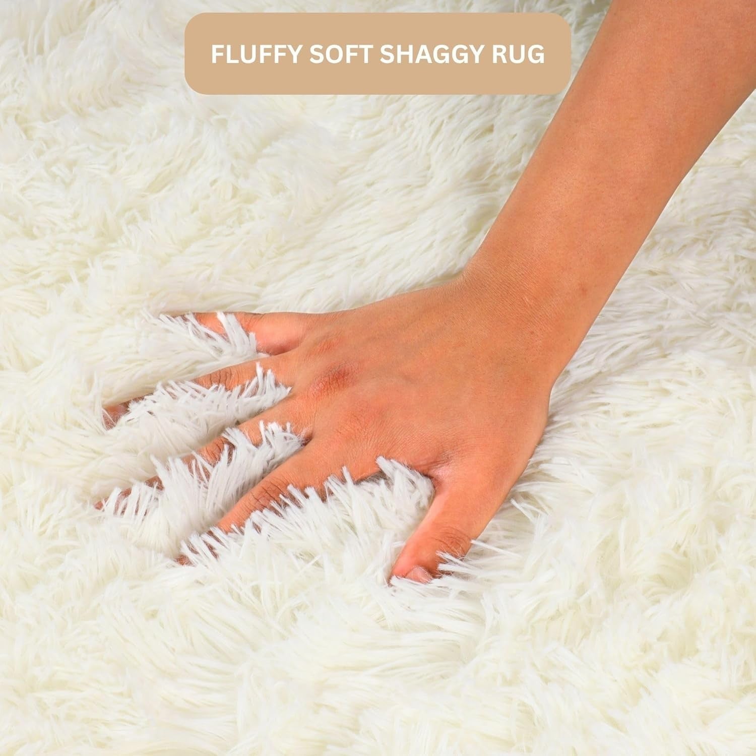 Cream Hallway Runner Rug 80x300cm Fluffy Thick Pile Non Slip Long Shaggy Carpet