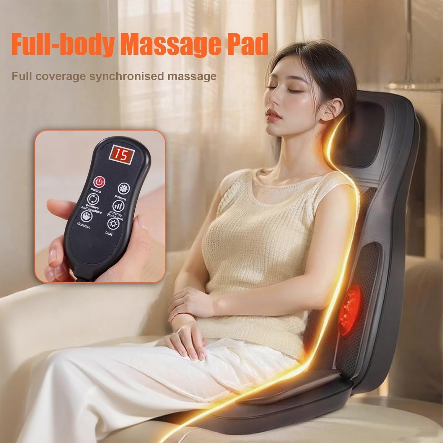 Full Body Massage Cushion Heat Kneading Seat Pad Foot Leg Back Massager