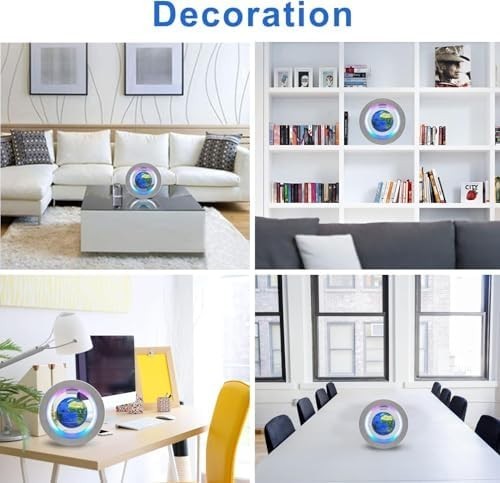 Magnetic Levitating Globe, Floating O-Shape LED World Map Desk Decor