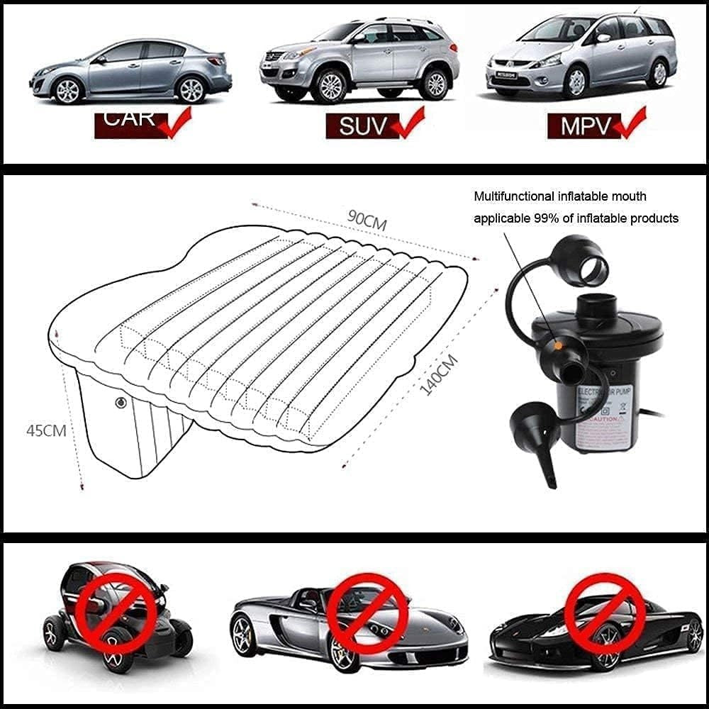 Car SUV Inflatable Air Mattress Bed 81×47×5.3CM with Pump