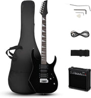 39in Electric Guitar Starter Kit Pickups 20W Amp Black