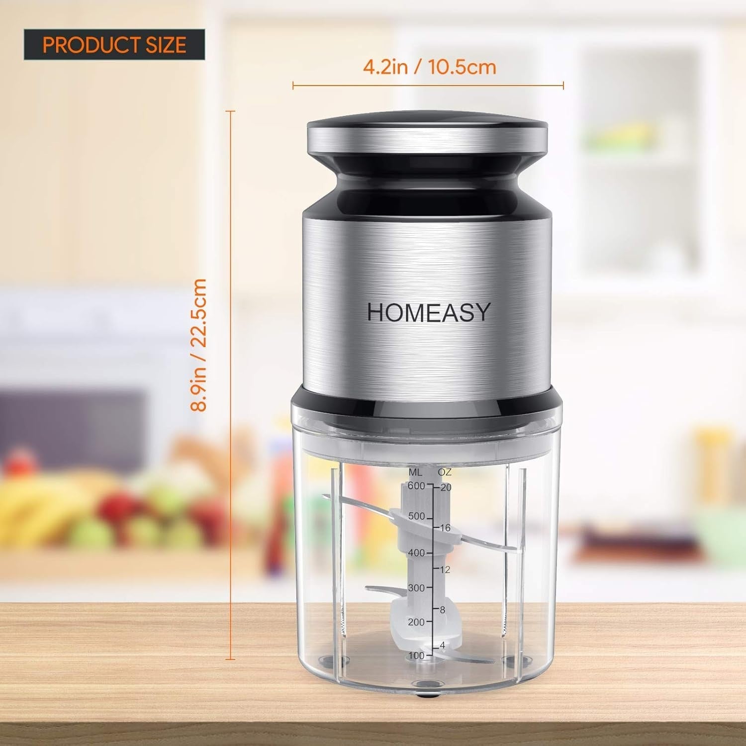 Mini Food Processor Chopper 300W | Stainless Steel Meat, Veg & Nut Grinder