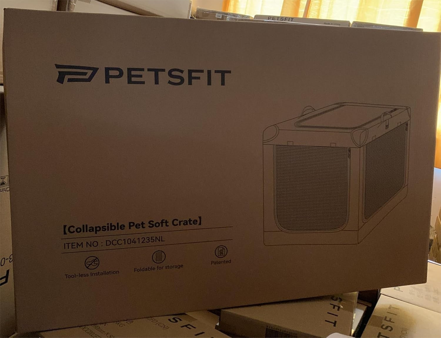 Soft-Sided Dog Crate – Portable Pet Carrier for Travel, Camping & Home (Khaki)