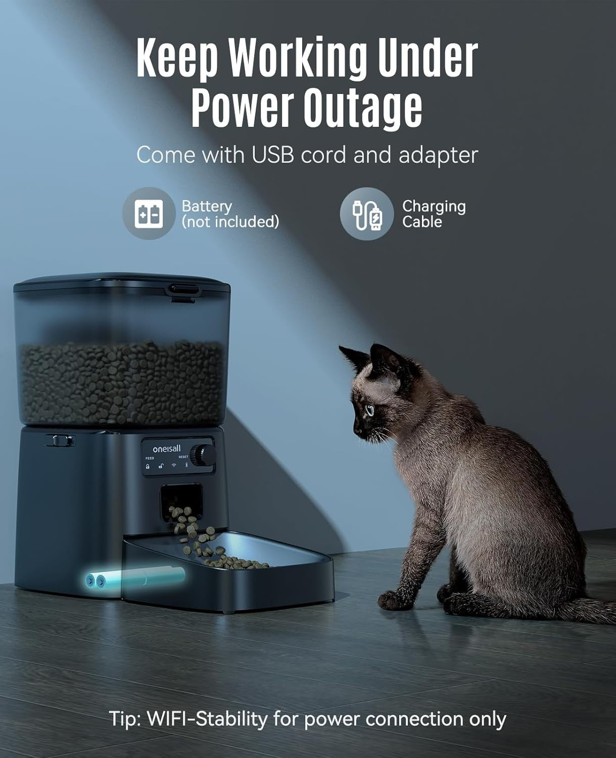 WiFi Automatic Cat Feeder 3.5L APP Control Timed Pet Food Dispenser