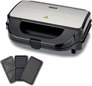 3-in-1 Deep Fill Snack Maker 900W Sandwich Waffle 29.6cm Stainless Steel