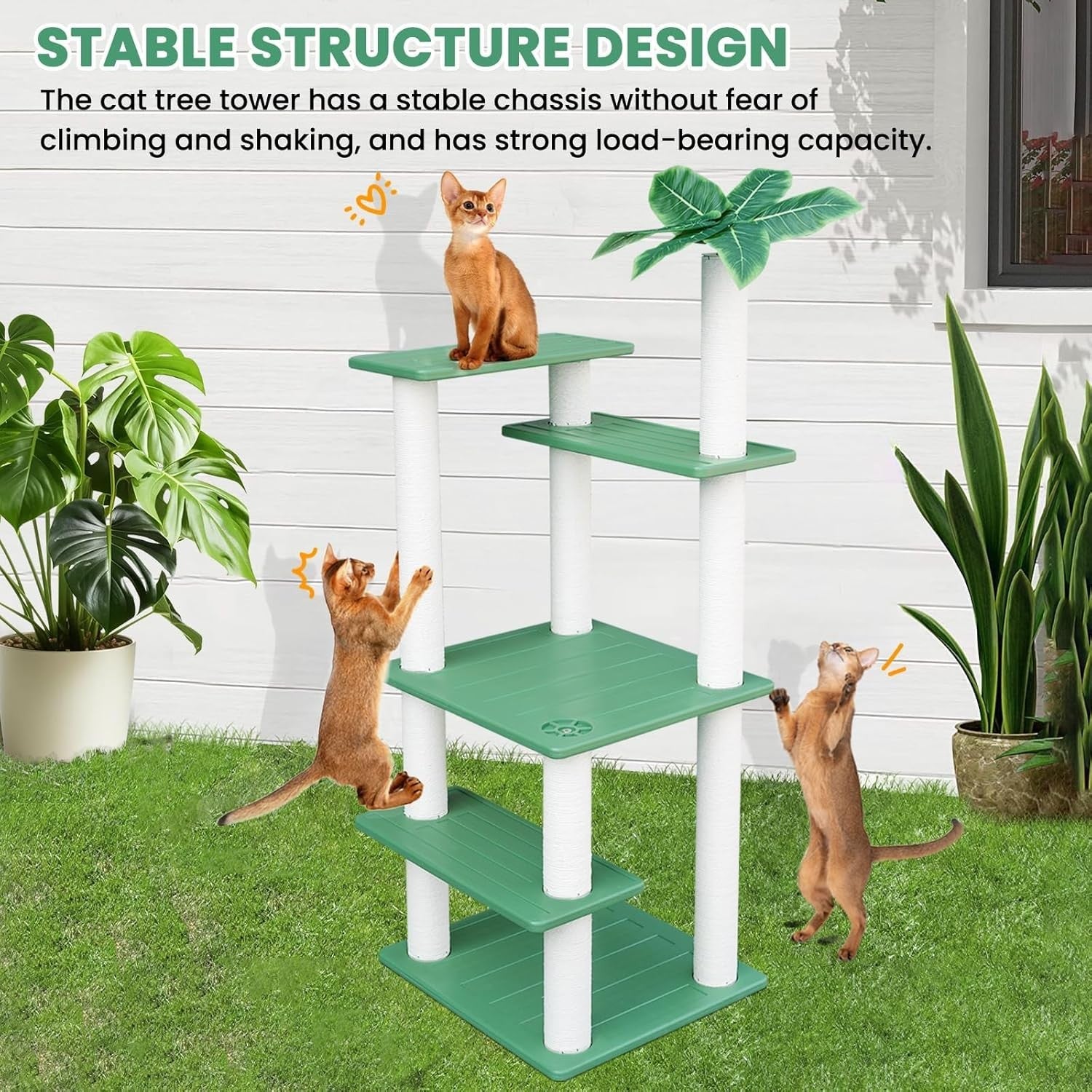Outdoor Waterproof Cat Tree Tower Multi Level Scratching Post Indoor Outdoor