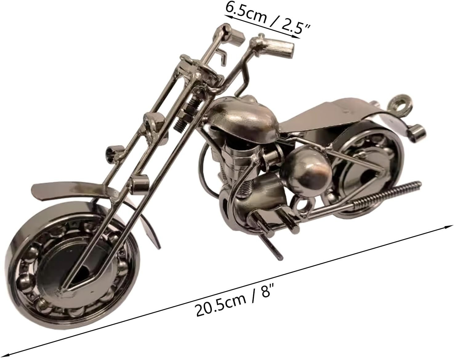Vintage Metal Motorcycle Model – Handmade Retro Chainwheel Ornament Gift