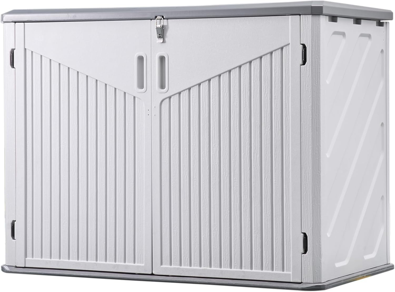 Plastic Garden Storage Shed 4.3x2.3ft Waterproof Outdoor Tool Shed with Floor Wh