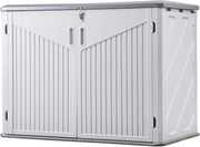 Plastic Garden Storage Shed 4.3x2.3ft Waterproof Outdoor Tool Shed with Floor Wh