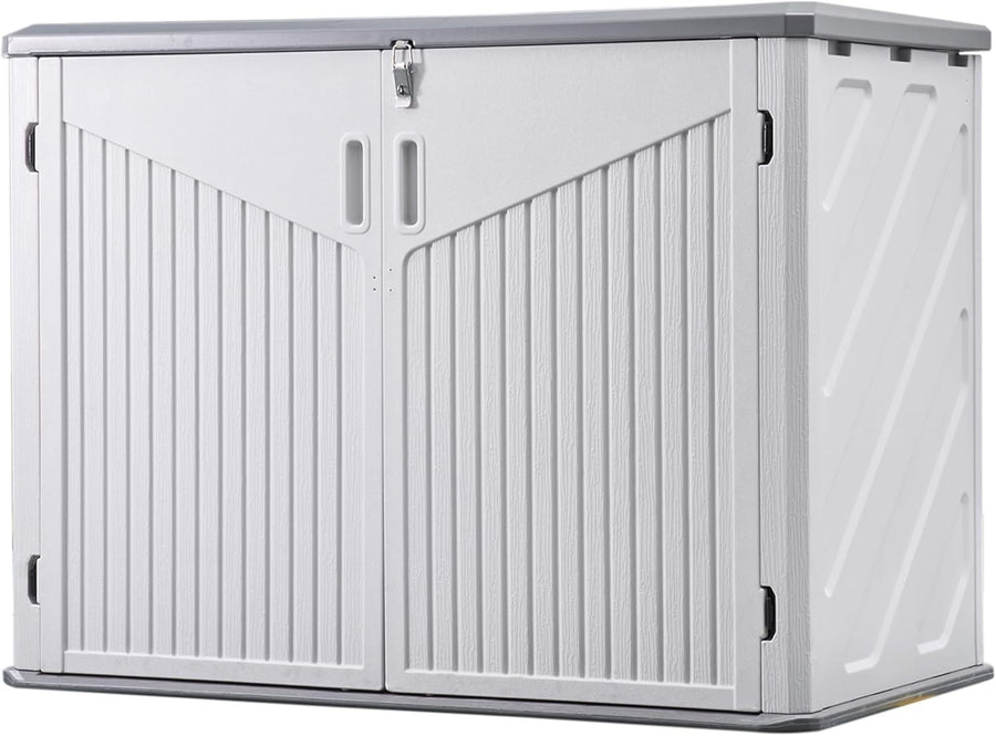 Plastic Garden Storage Shed 4.3x2.3ft Waterproof Outdoor Tool Shed with Floor Wh