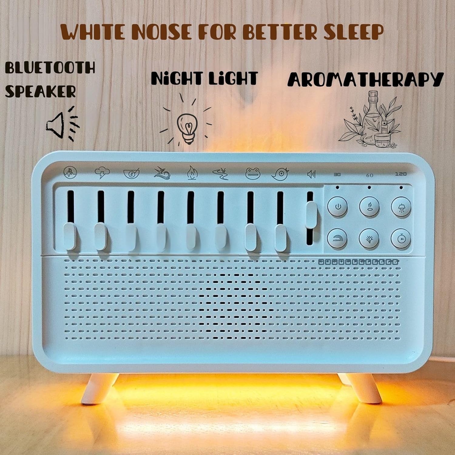 4-in-1 White Noise Machine with Bluetooth Speaker, Humidifier & Night Light