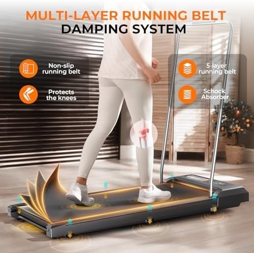 Walking Pad Treadmill 5–8% Incline 2.5HP w/ Handle Bar Under Desk Running 136KG