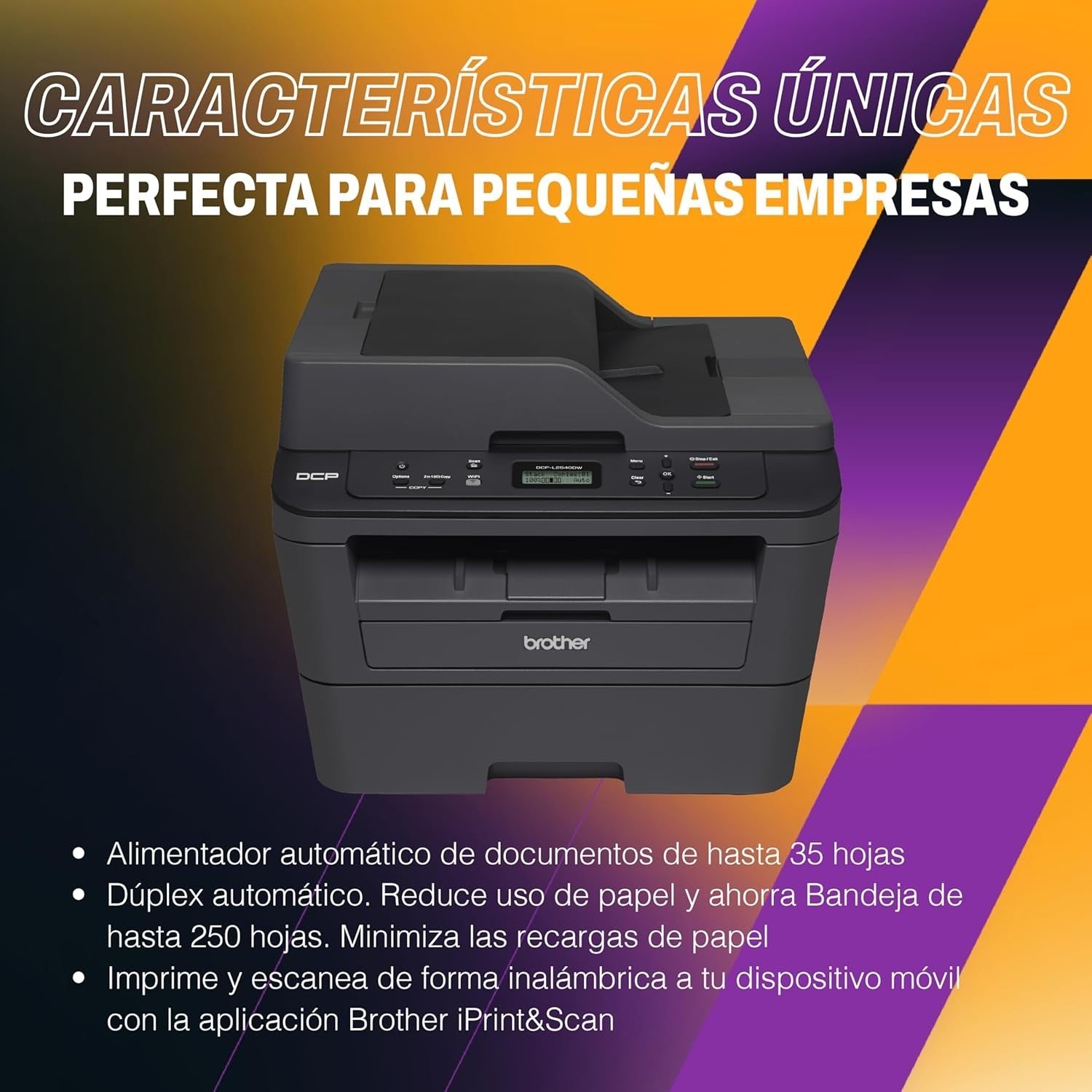 Wireless Mono Laser Multifunction Printer A4 Copy Scan Fax Black