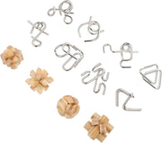 12PCS Metal Knot Puzzle Unlocking Brain Teaser Fidget Toy Set