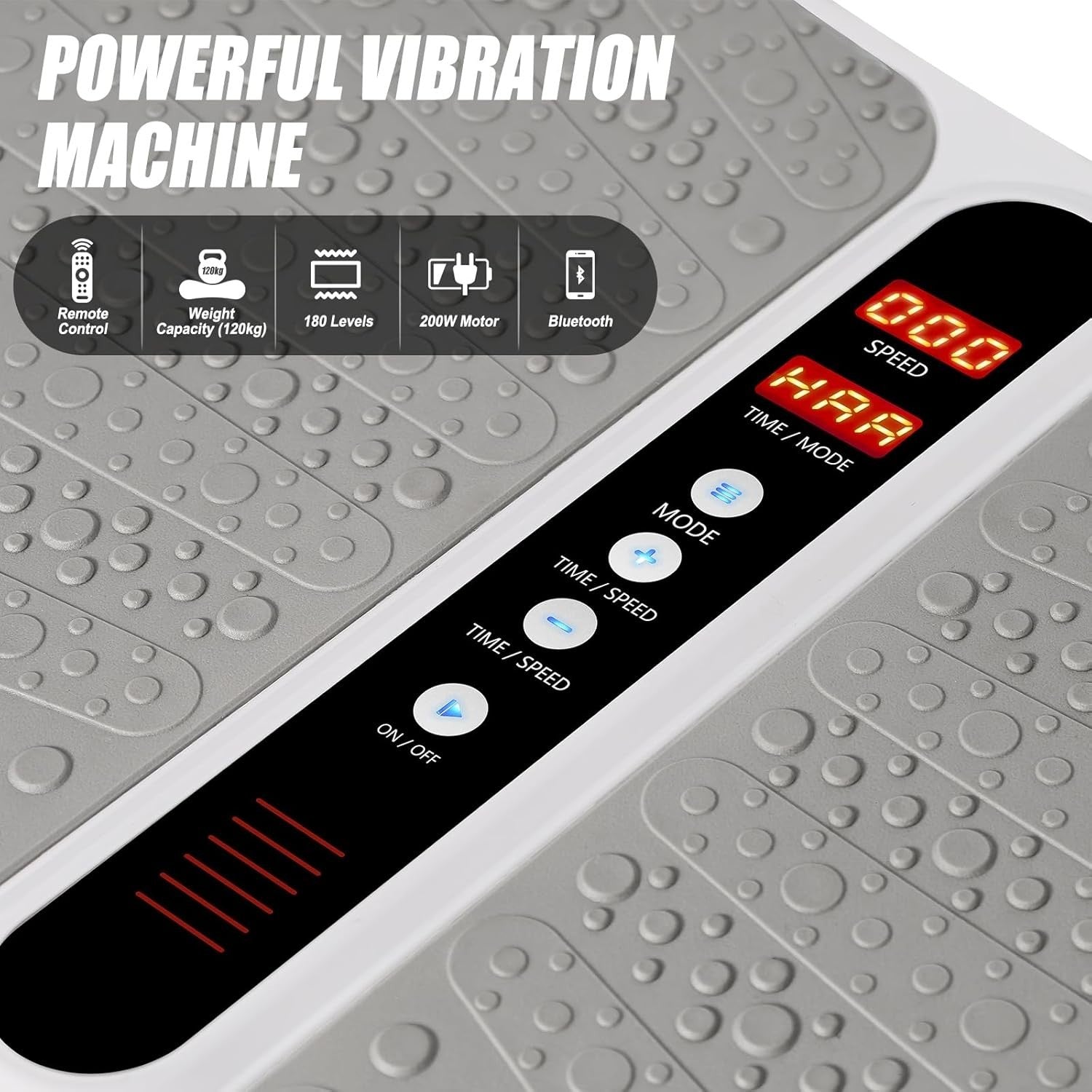 Portable Vibration Plate Exercise Machine Bluetooth Bands Whole Body Trainer