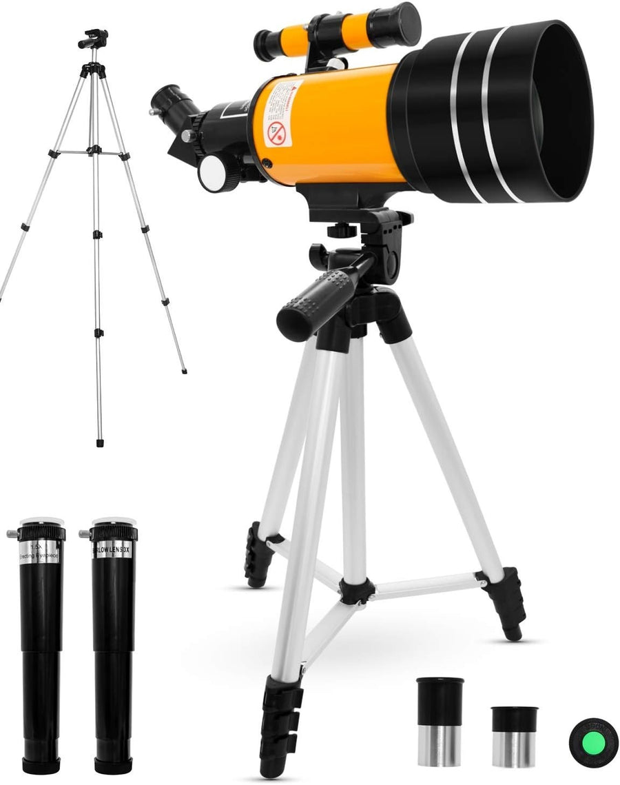 Kids Space Astronomical Telescope 70mm Refractor with Tripod Yellow