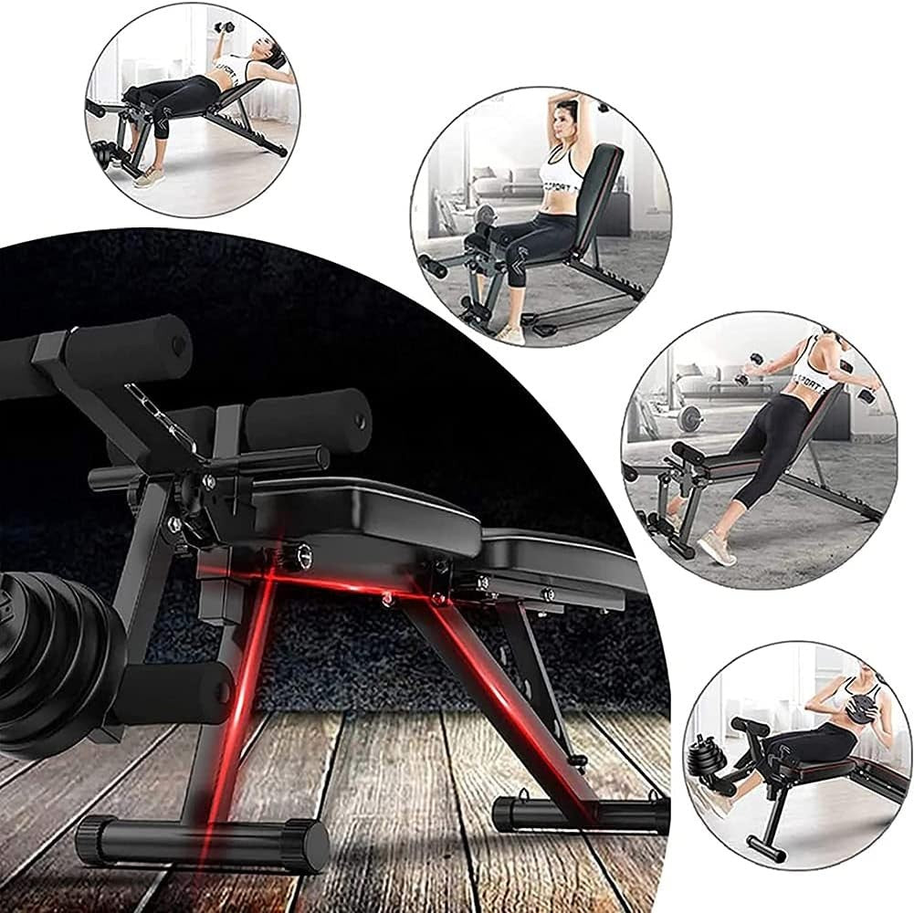 Foldable Weight Bench With Leg Extension Curl 440lb Home Gym Press