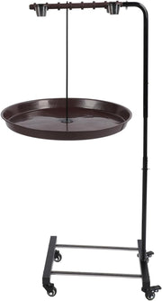 Adjustable Outdoor Bird Bath Feeder Stand Rustproof Metal Water Bowl Garden