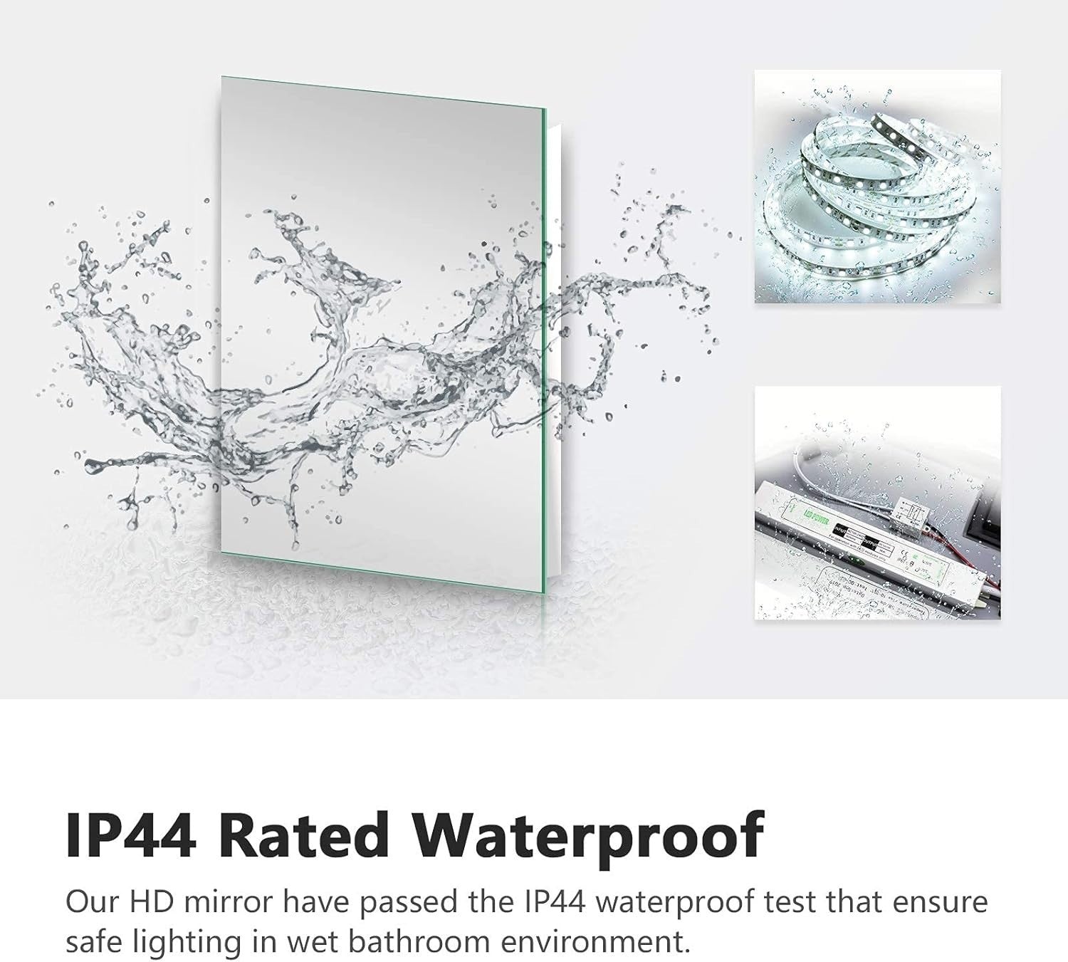 Touch Dimmable LED Backlit Bathroom Mirror 60x80cm | Anti-Fog Vanity Light