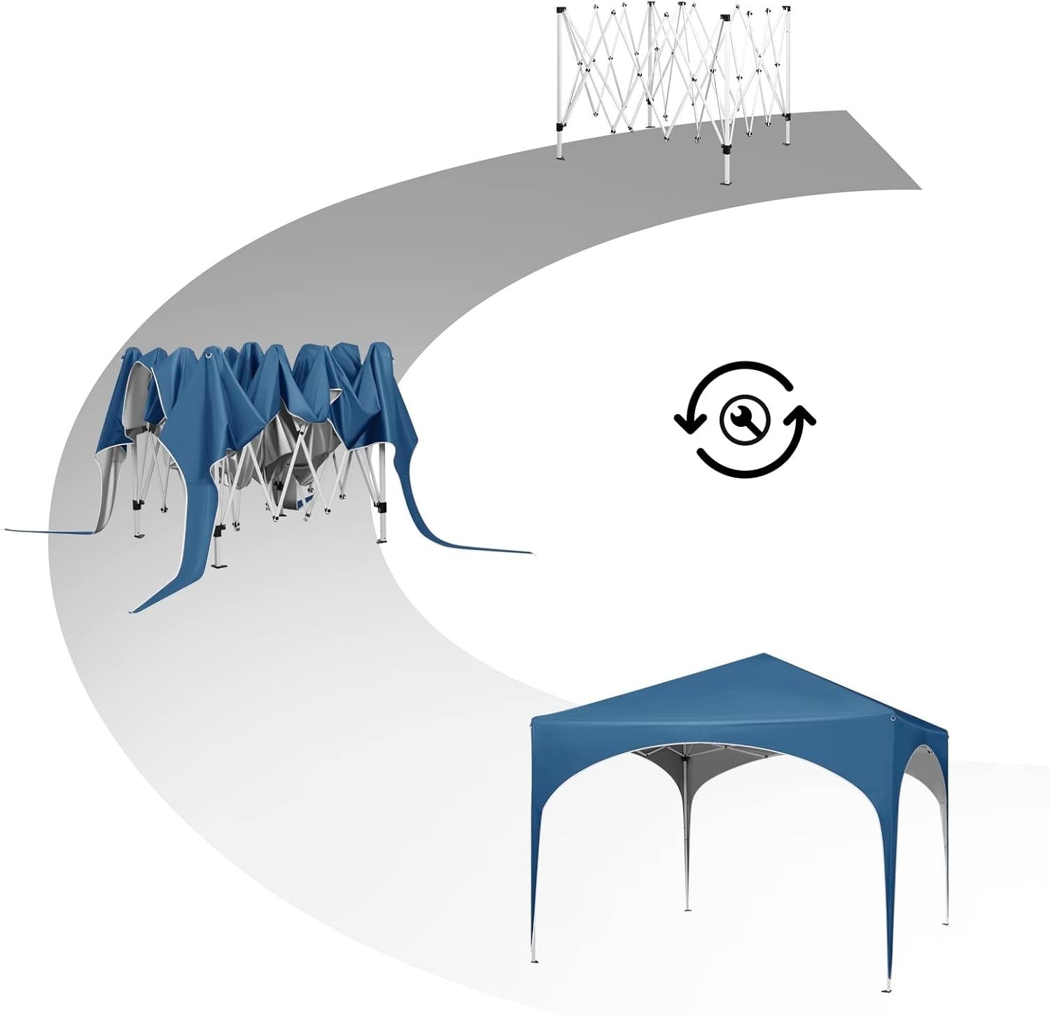 3x3M Pop-Up Gazebo Folding Event Tent Waterproof UV-Protected Blue