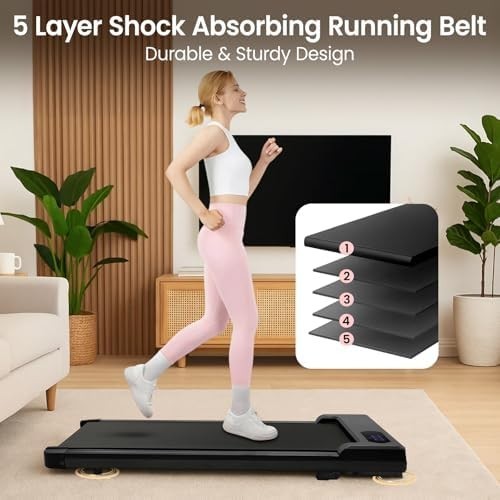 Under Desk Walking Treadmill 1-6KM/H LED Display Portable Home Office