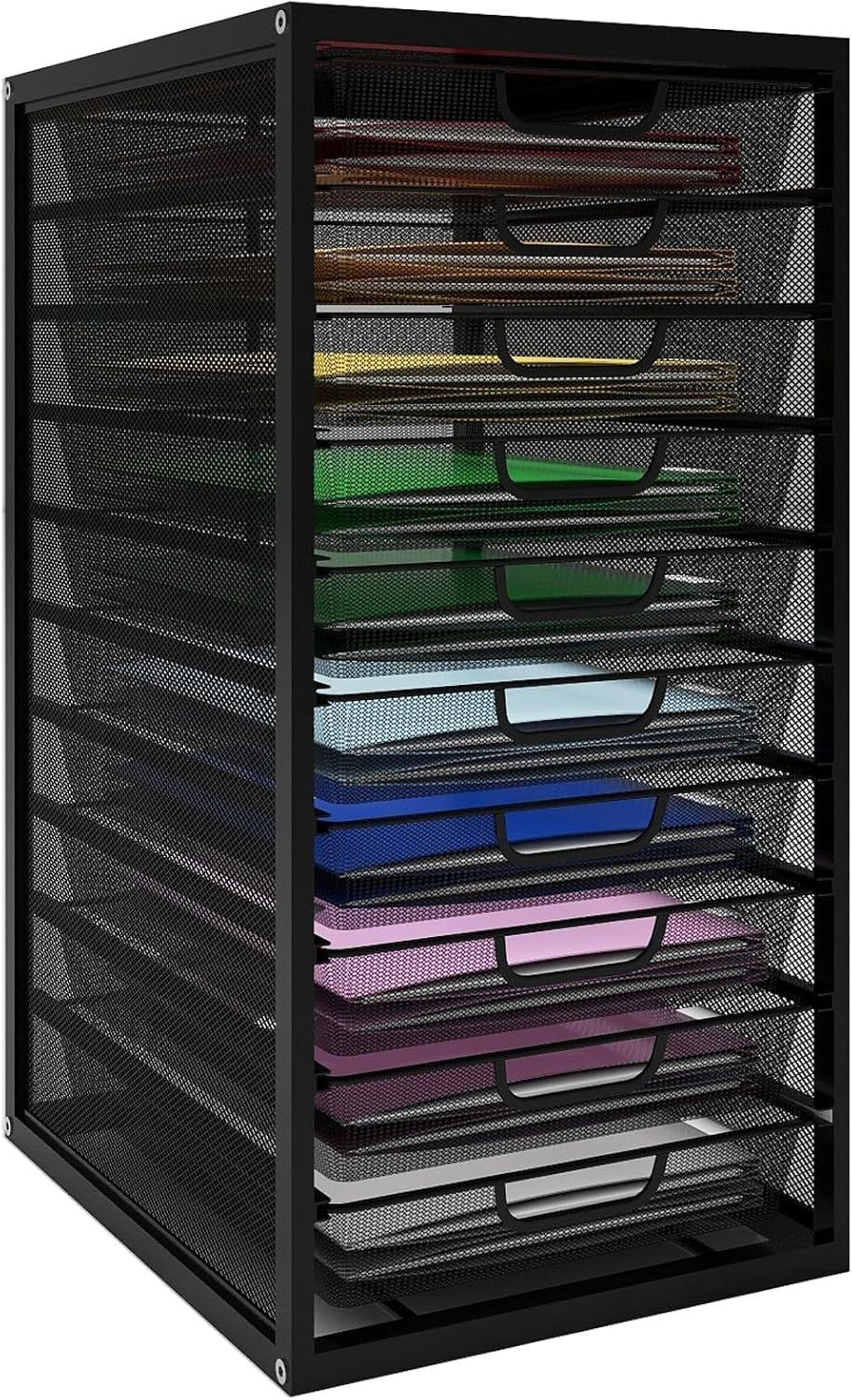 Desktop Mesh File Organizer 10 Drawers Large Office Paper Storage Box